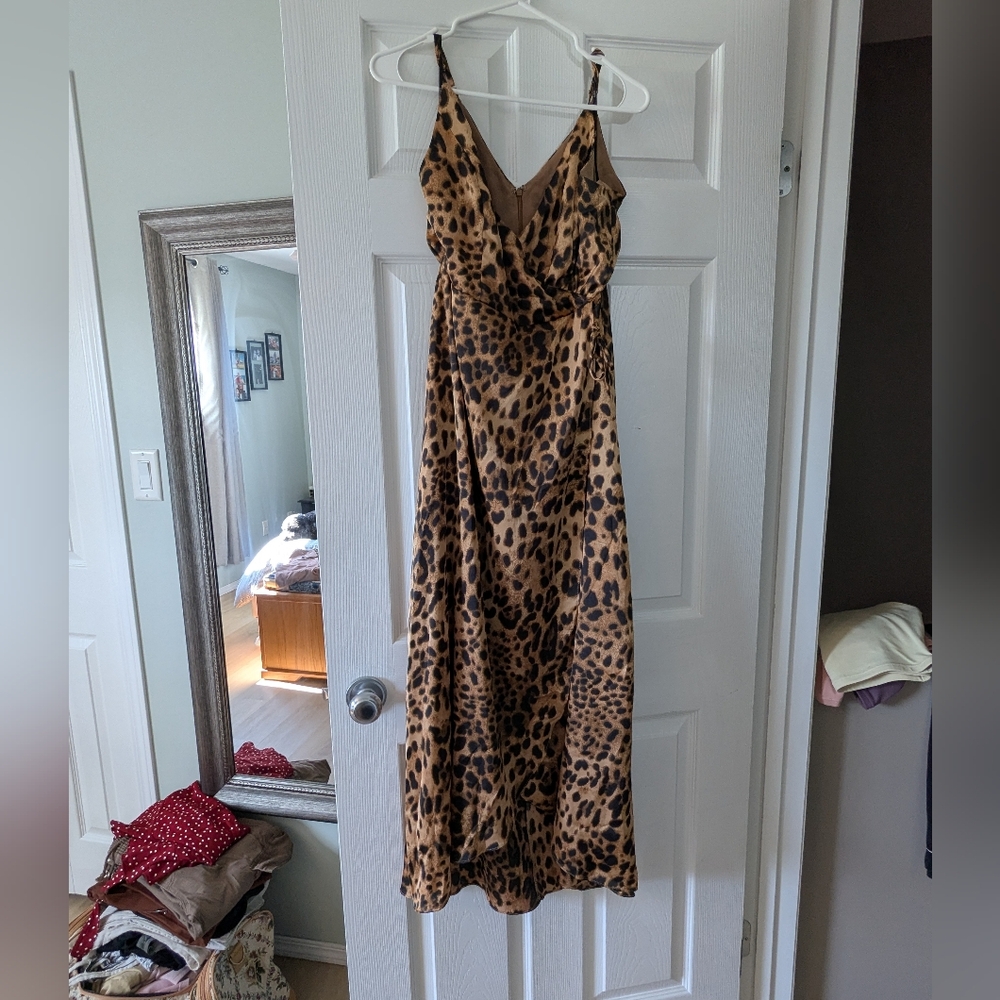 Lulu's Brown and Black Leopard Print Maxi Dress